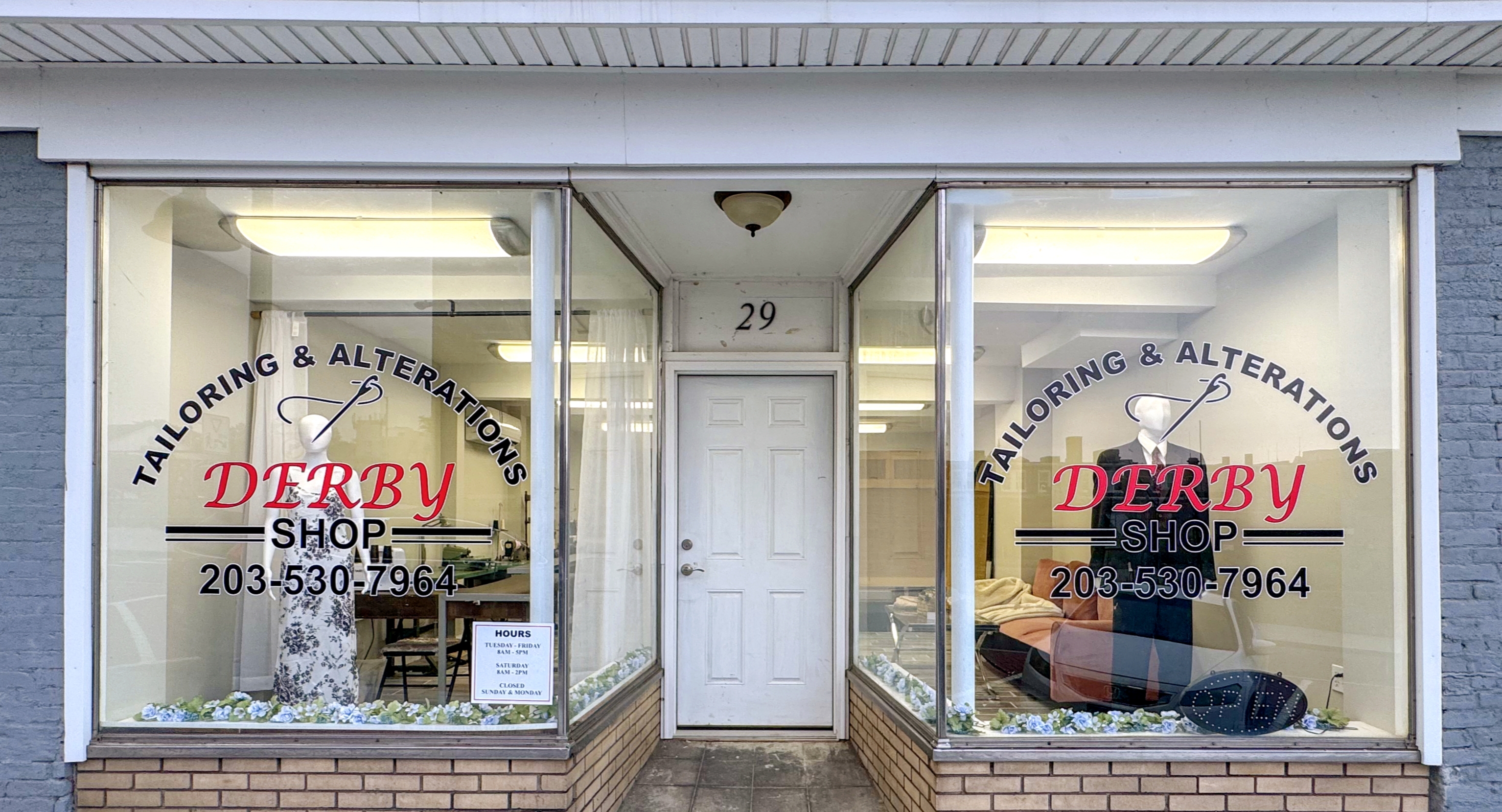 Front of Tailoring and Alterations Derby Shop at 29 Minerva Street